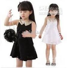 Wholesale Girls Lace Dress Kids Sweet Tank Dress Golden Collar Cotton Girl Dress White Black Children Dress Free Sh With Images Baby Lace Dress Girl Outfits Girls Dresses