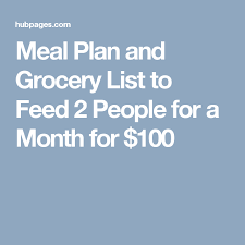 Meal Plan And Grocery List To Feed 2 People For A Month For 100 Vegan Meal Plans Meal Planning Budget Meal Prep