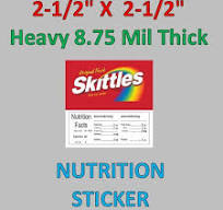 2.5 x 2.5 Bulk Vending Label Candy Sticker Heavy 8.75 mil ...