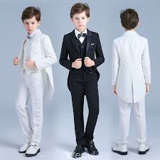 Modest Simple Tailcoat Tuxedo Boys Wedding Suits 2019 Boys Wedding Suits Kids Wedding Suits Kids Wedding Outfits
