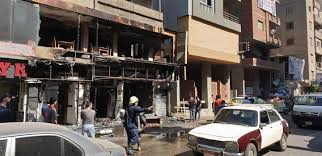 بوابة الفجر السيطرة على حريق هائل في مطعم مكون من دورين بالمنصورة صور