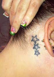 Getting tattoos behind the ear brings a whole world of unique pain into the picture. 3 Star Tattoo On Neck Meaning