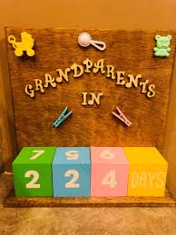 Grandparent Baby Countdown Calendar Gift For Expecting Etsy Calendar Gifts Countdown Calendar Countdown Blocks