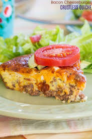 Bacon Cheeseburger Crustless Quiche Recipe Cupcakes Kale Chips Recipe Quiche Recipes Crustless Quiche Bacon Cheeseburger