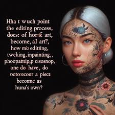 At what point does AI art become human art through editing and tweaking?