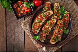 Uberbackene Auberginen Rezept Rezept Gefullte Auberginen Rezepte Uberbackene Aubergine Aubergine Rezept