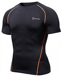 tesla men s thermal coldgear compression baselayer short sleeve