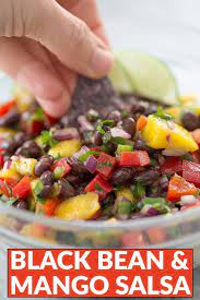 Fresh Black Bean And Mango Salsa Delish Knowledge Recipe Vegan Appetizers Recipes Good Healthy Recipes Appetizer Recipes