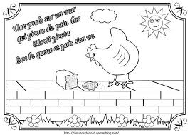 Une Poule Sur Un Mur Comptines Comptine Une Poule Sur Un Mur Comptine Illustree