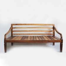 Clean And Modern Simple Design Teak Daybed With Slatted Back Custom Outdoor Fabrics Available For Cushions An Wooden Daybed Teak Patio Furniture Teak Outdoor