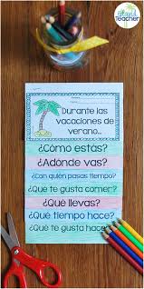 Spanish Flip Book During Summer Vacation Students Answer Questions And Draw A Corresponding P Spanish Interactive Notebook Teaching Spanish Spanish Questions