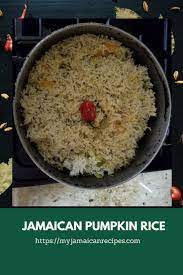 Jamaican Pumpkin Rice Recipe Recipe Seasoned Rice Recipes Jamaican Recipes Jamaican Dishes