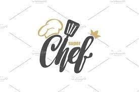 Chef Logo Lettering Hand Lettering With A Cap Chef Symbol Icon Logo Design Chef Logo Logo Design Website Logo Design