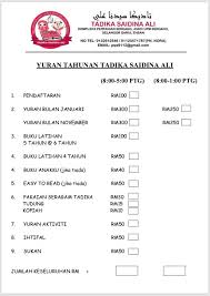 Permohonan tahun 1 dibuka mulai 1 mac 2019. Yuran Tadika 2021
