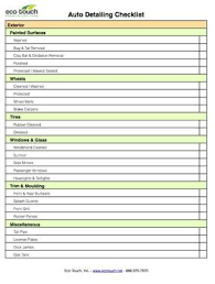 Used Car Cleaning Checklist Car Detailing Car Checklist Car Wash Business
