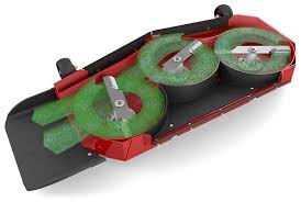 For the purpose of using the clippings to create extra nutrients in the lawn either mulching or side discharge will create equivalent results. Triple Mowing Technology Ferris Mowers Europe