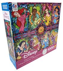1000 piece jigsaw puzzle disney princess collage stained glass princesses. Disney Princesses Stained Glass 1000 Piece Puzzle Bird In Hand