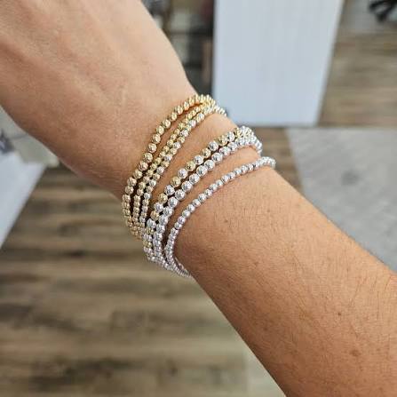 5mm Gold Round Beaded Bracelet