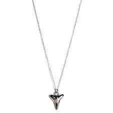 Sterling Silver Shark Tooth Necklace Sand Cloud Shark Tooth Necklace Silver Shark Necklace