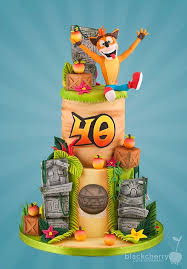Crash Bandicoot 2 Tier Cake Video Game Crash Bandicoot Birthday Theme Childrens Birthday Cakes