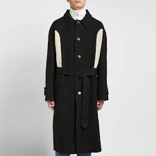 Daily ritual wool blend belted coat. Jw Anderson Knitted Insert Wool Coat Black Camel End