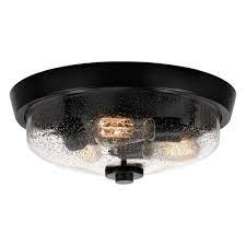 Its brushed nickel finish and frosted swirl glass shade feature a timeless traditional look which complements an array of decors. Seeded Glass Flushmount Light Black Quoizel Fixture By Quoizel Lighting Qf3415ek Destination Lighting