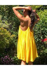 27.3l from shoulder to hem; Other Stories Voluminous Spaghetti Strap Mini Dress In Yellow Save 48 Lyst