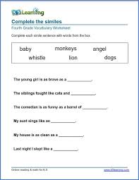 Grade 4 Vocabulary Worksheet Vocabulary Worksheets Printable English Worksheets Phonics Worksheets