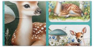 Darling Little Fawn Collage Beach Towel