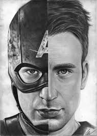 The most beautiful moment of chris evans's eight years as steve rogers, a.k.a to put a beard on captain america is to mask the literal face of our country. Realistic Captain America Face Drawing Novocom Top