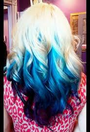 Blonde And Blue Ombre Two Tone Dyed Hair Blonde And Blue Hair Short Blue Hair Hair Inspiration Color
