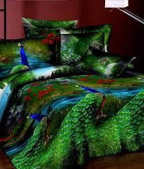 Fabhomes Peacock Print 3d High Quality Double Bedsheet Sets High Quality Bedsheets Peacock Bedding Peacock Bedroom
