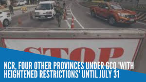 Gcq general guidelines (applies to other gcq areas) 1. Ncr Four Other Provinces Under Gcq With Heightened Restrictions Until July 31 Inquirer News