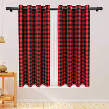 4 out of 5 stars with 3 ratings. Buy Natus Weaver Buffalo Check Curtains 54 Inches Long Basement Red And Black Gingham Plaid Kitchen Window Curtain Panels Living Room Checker Drapes Bedroom Grommet Top Window Treatment 2 Panels Online In