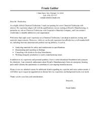 Best Chemical Technicians Cover Letter Examples Livecareer