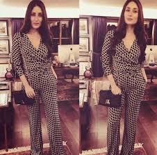 Kareena Kapoor S Deep V Neck Printed Jumpsuit Bollywood Fashion Fashion Nice Dresses
