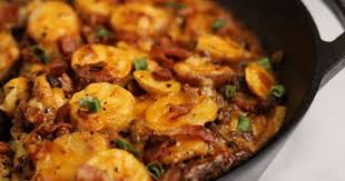 Pour your milk mixture over the top evenly. Loaded Ground Beef And Potatoes Skillet Kinda Healthy Recipes