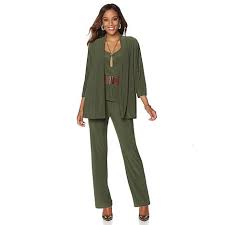 slinky brand 3 piece jacket tank and pant set