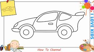 How To Draw A Car Easy Slowly Step By Step For Kids Beginners Children 7 4 door car front view.