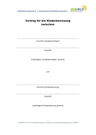 We highly value our customers and give them an uncomplicated alternative to crowded shopping centers by offering them practical shopping facilities, green areas and numerous other stop shop services. Vertrag Kinderbetreuung Vorlage Muster Pdf Babysitter Info