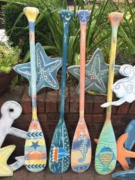 One Painted Art Paddle By Castawayshall Painted Oar Art Etsy Painted Oars Lake Cottage Decor Beach House Decor