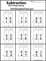 Free Printable 2 Digit Subtraction With Regrouping
