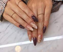 Autumn Almond Shaped Acrylic Nails With A Gorgeous Chocolate Colour Acrylicnails Sheffieldnails Nailsinsheffield Katystr Nails Nail Designs Acrylic Nails