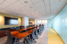 Conference Room With Accent Lighting Wallcovering Built In Cabinets Large Conference Table Large Conference Table Built In Cabinets Room