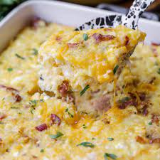 Fold in the hash brown potatoes, peppers, onion, garlic powder, black. Easy Cheesy Hashbrown Breakfast Casserole Video Lil Luna