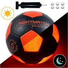 Discounted Nightmatch Light Up Soccer Ball Incl Ball Pump And Spare Batteries Black Edition Inside Led Lights Up When Kicked Soccer Ball Ball Pump Soccer