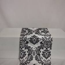Smurfs yingda 2 pcs black and white striped table runner, classic modern table runners for wedding, catering events, bridal shower, indoor and outdoor parties, 12 x 70 inches. Covers Decoration Hire Table Runner Black Flocked White Satin Covers Decoration Hire