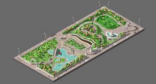 Low Poly Big Park With Pond And Labyrinth 3d Model Labyrinth 3d Labyrinth Pond