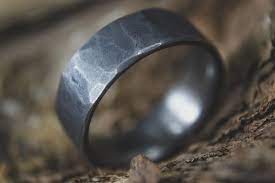Dark Hammered Titanium Ring Rugged Style Wedding Band Etsy In 2021 Titanium Rings Rings For Men Titanium Wedding Band Mens