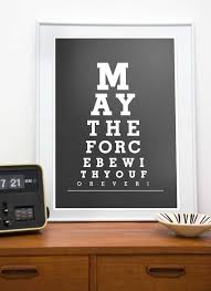 Star Wars Print Typography Art Poster Eye Chart May The
